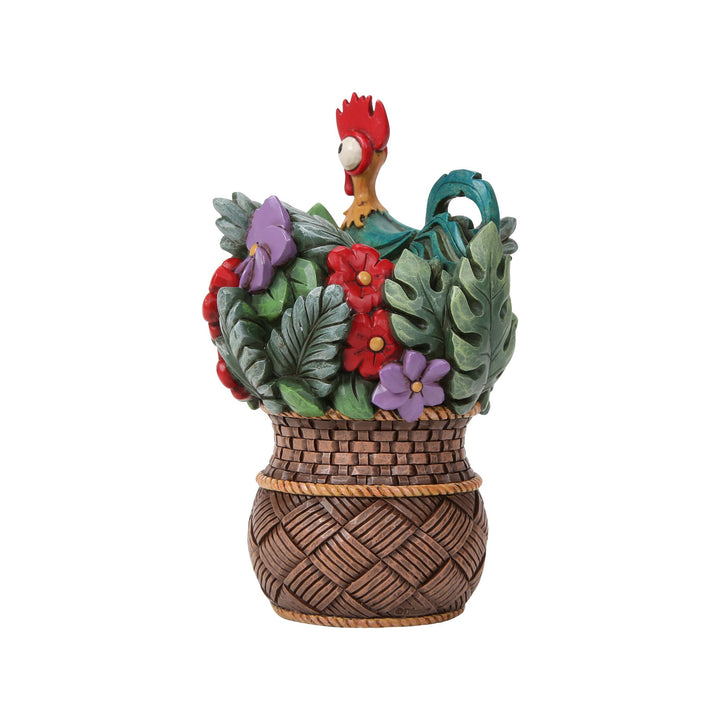 Pua And Hei Hei Flower Basket Figurine