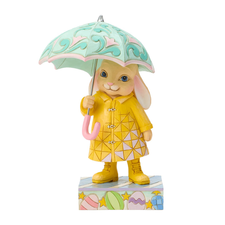 Easter Bunny with Umbrella Figurine - "Under the Bunny-brella"