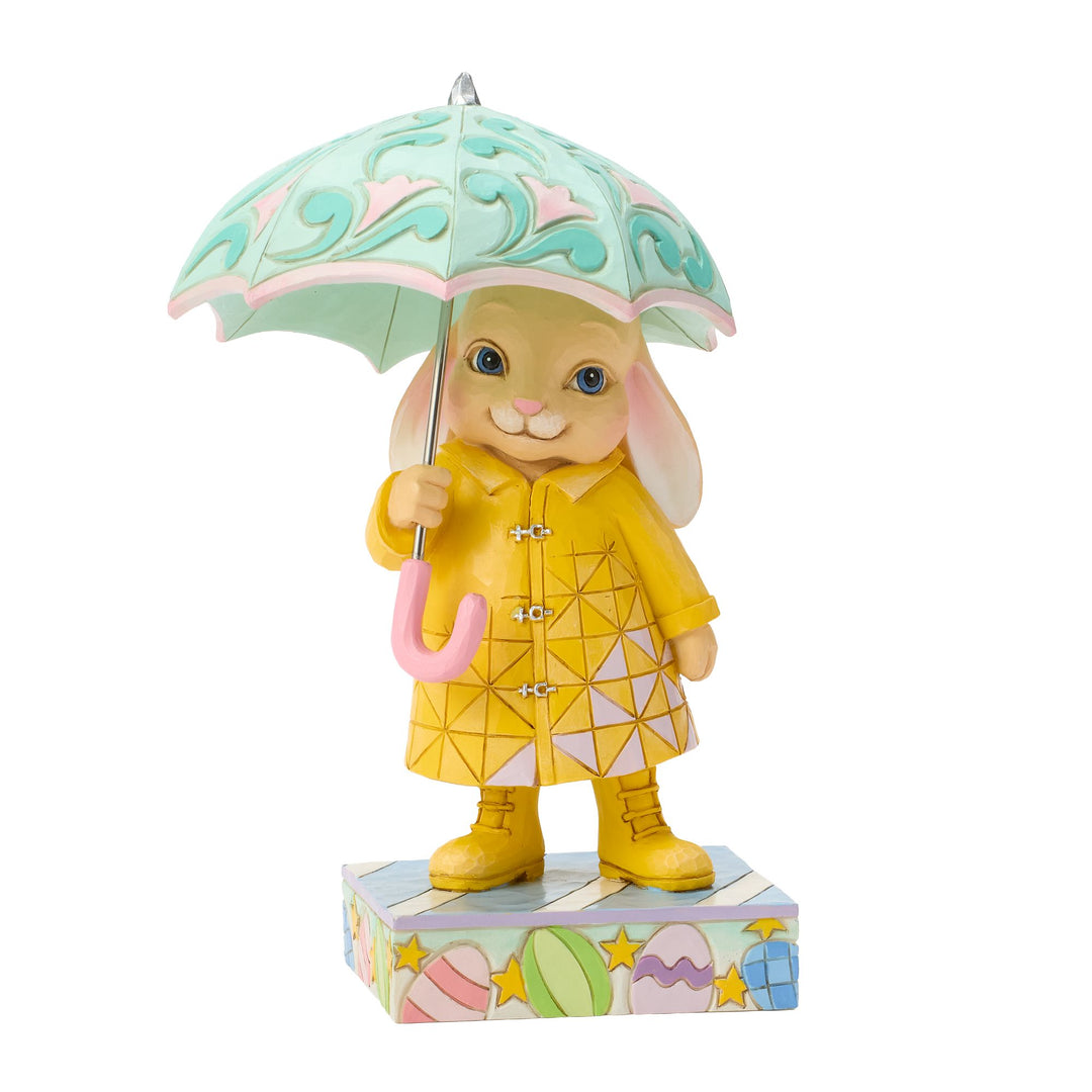 Easter Bunny with Umbrella Figurine - "Under the Bunny-brella"