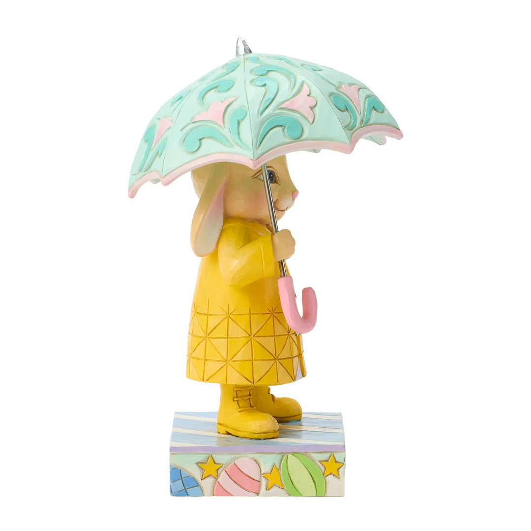 Easter Bunny with Umbrella Figurine - "Under the Bunny-brella"