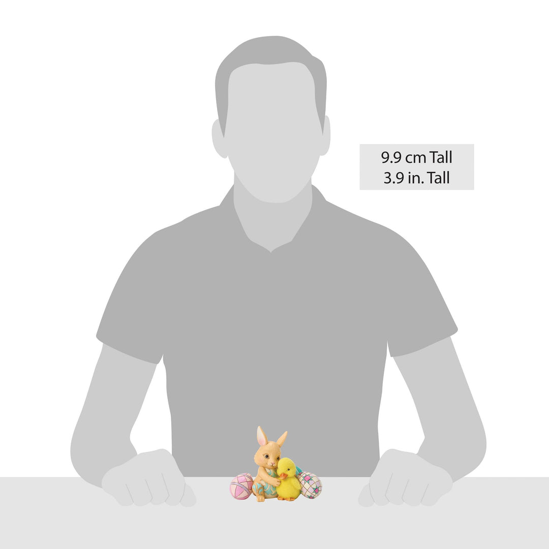 Easter Bunny Hugging Duckling Figurine - "Egg-cellent Friends"