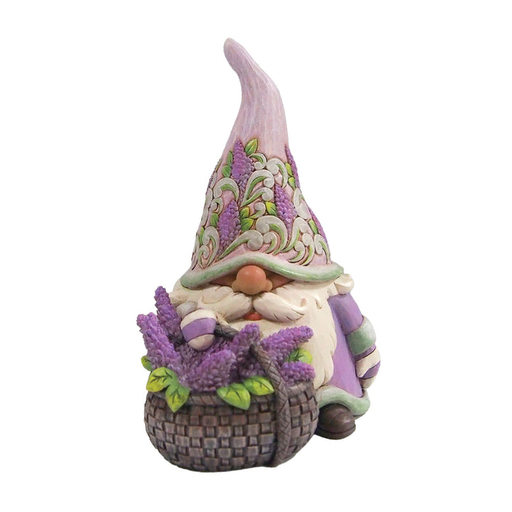 Gnome with Basket of Lilac - "Lovely Lilac"