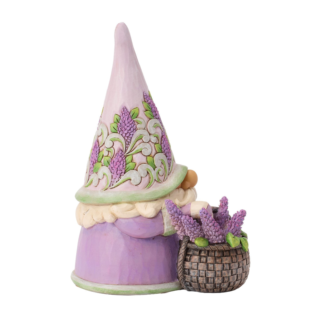 Gnome with Basket of Lilac Figurine - "Lovely Lilac"