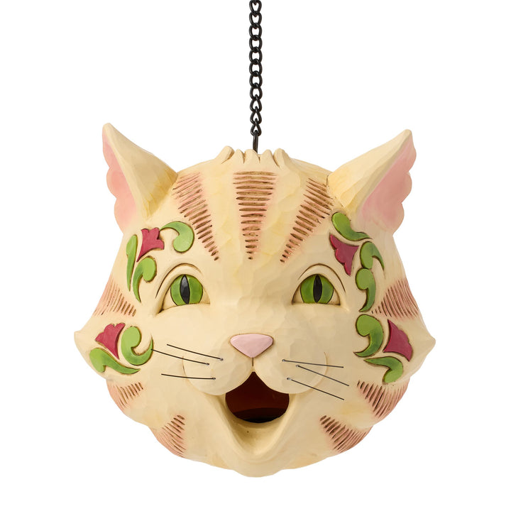 Birdhouse Cat Figurine