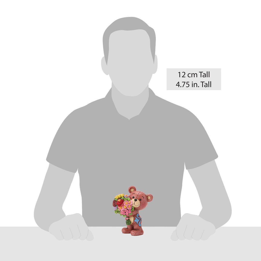Teddy Bear with Bouquet Figurine - "Picked Just For You"