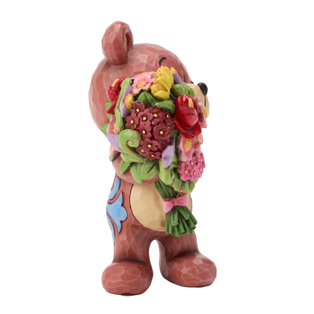 Teddy Bear with Bouquet Figurine - "Picked Just For You"
