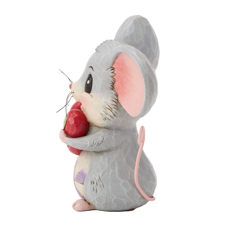 Mouse Holding a Heart Figurine - "With All My Heart"
