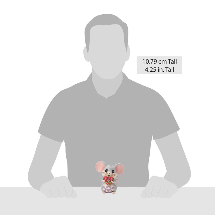 Mouse Holding a Heart Figurine - "With All My Heart"
