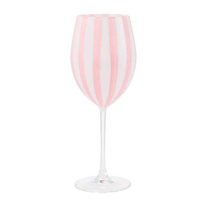 Pink Striped Wine Glass