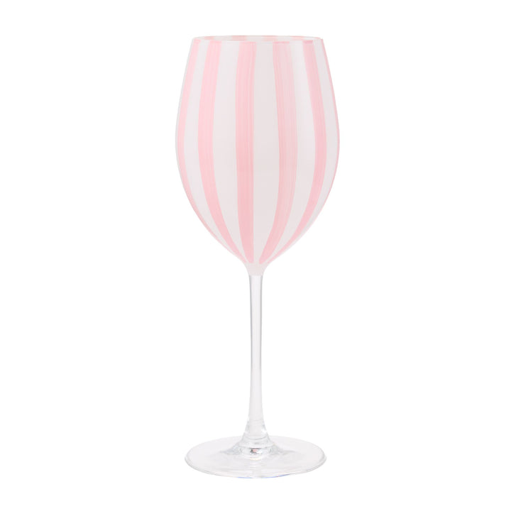Pink Striped Wine Glass