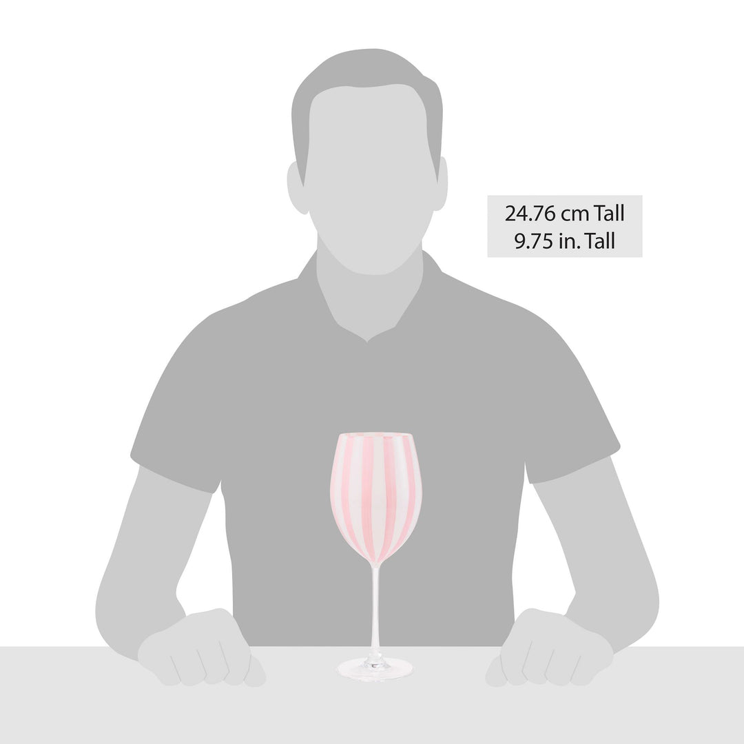 Pink Striped Wine Glass
