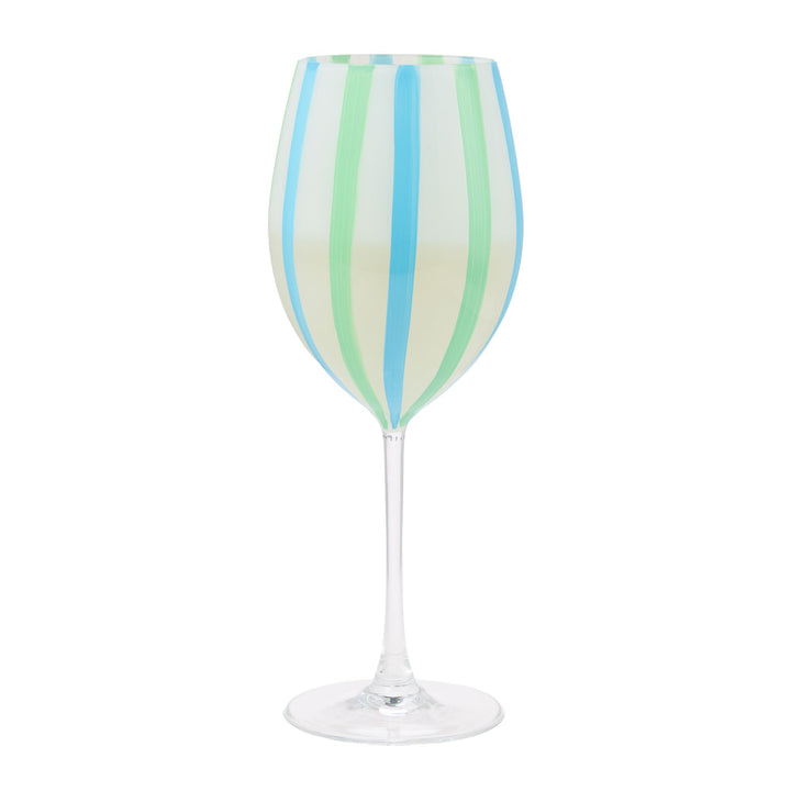 Blue Striped Wine Glass