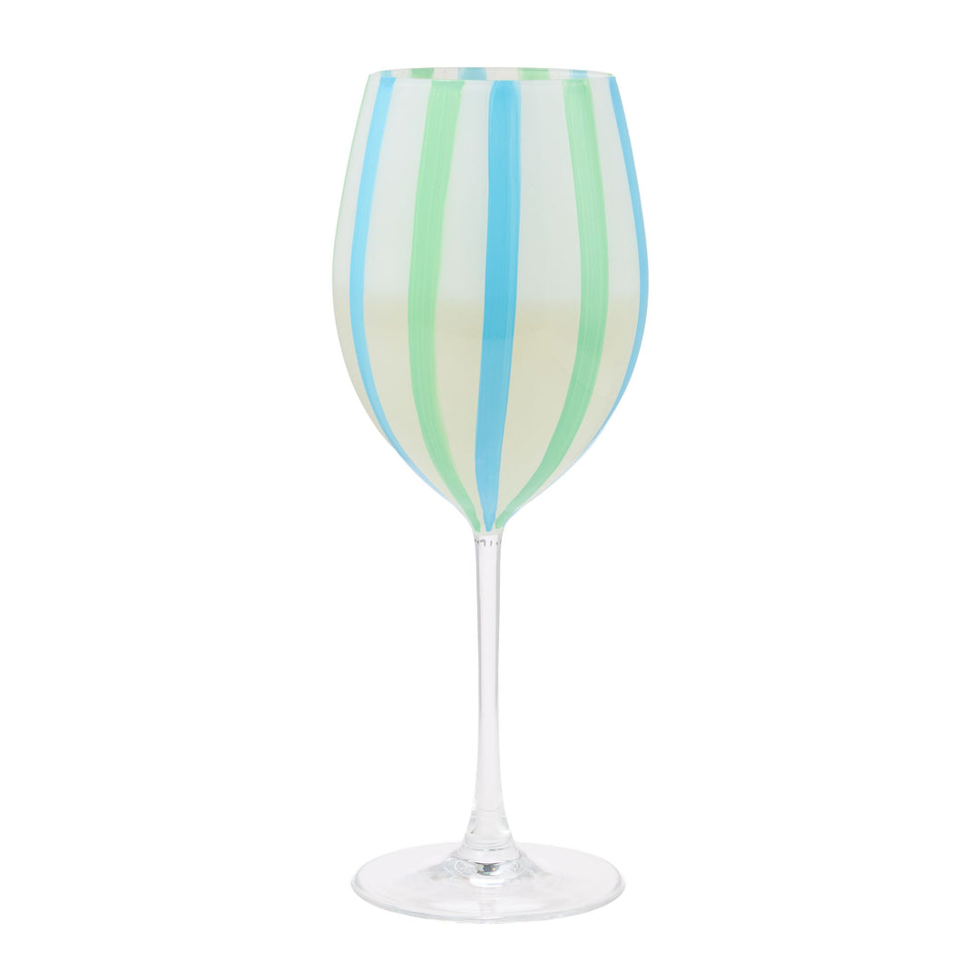 Blue Striped Wine Glass