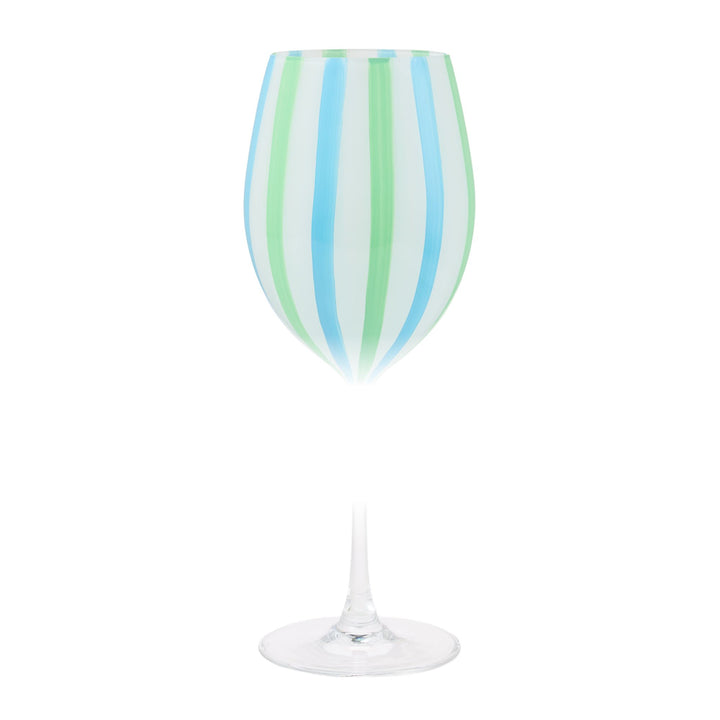 Blue Striped Wine Glass