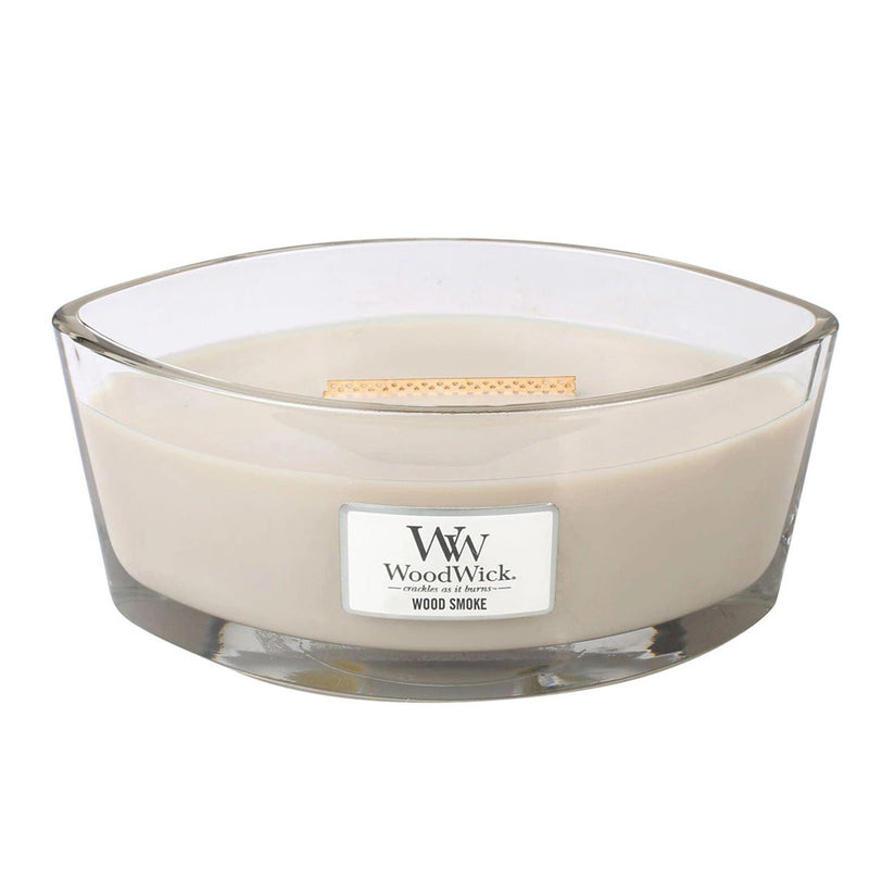 Wood Smoke Ellipse Wood Wick Candle - Enesco Gift Shop