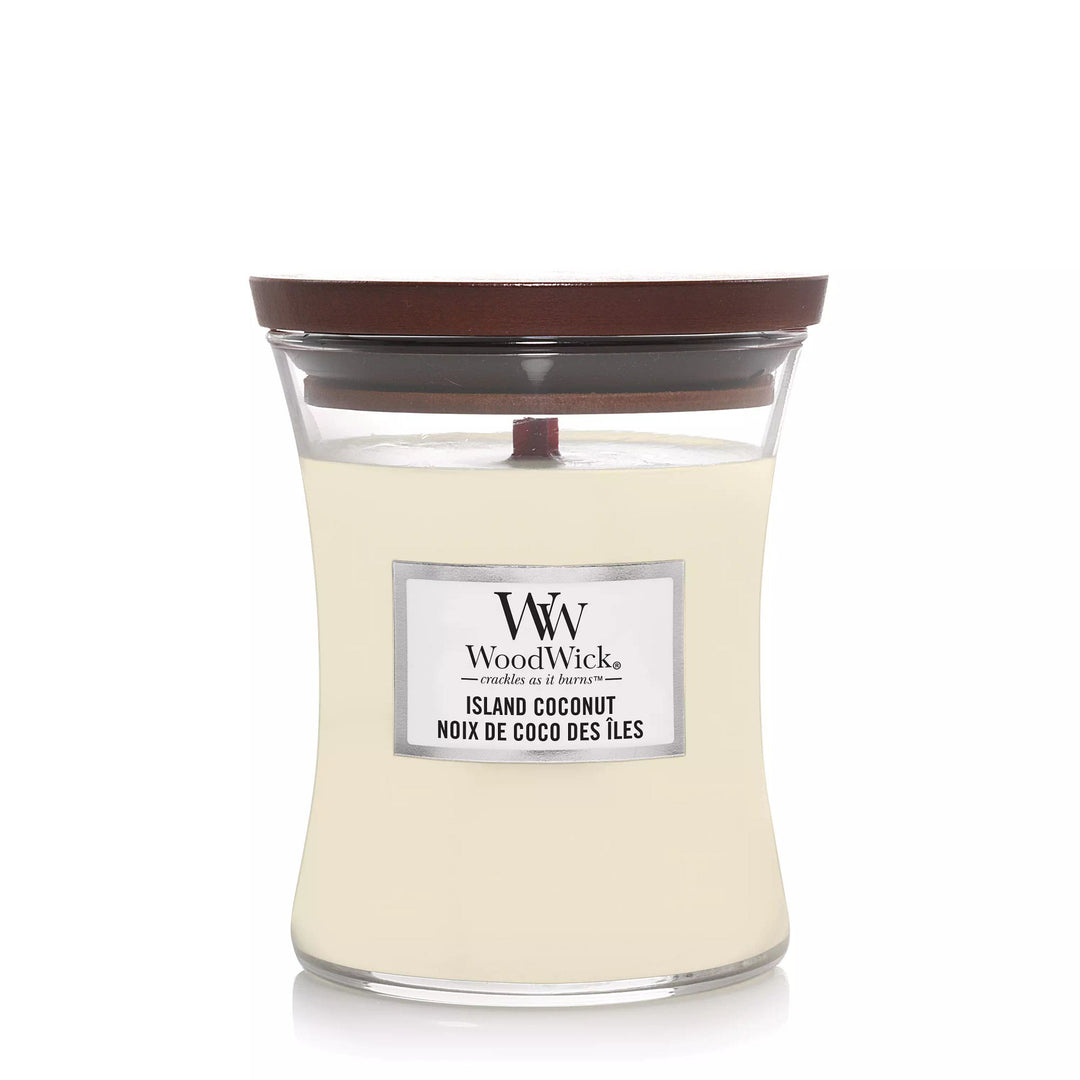 Island Coconut Medium Hourglass Wood Wick Candle