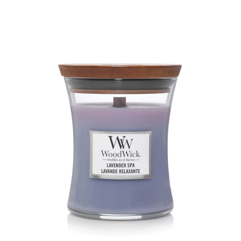 Lavender Spa Medium Hourglass Wood Wick Candle