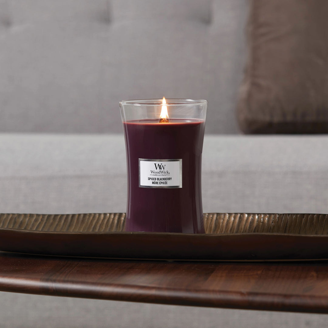 Spiced Blackberry Large Hourglass Wood Wick Candle