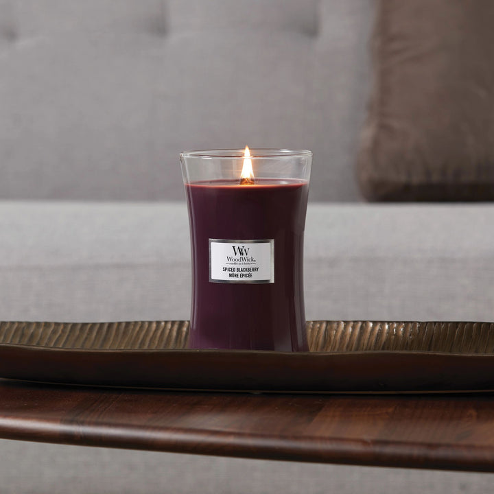 Spiced Blackberry Large Hourglass Wood Wick Candle