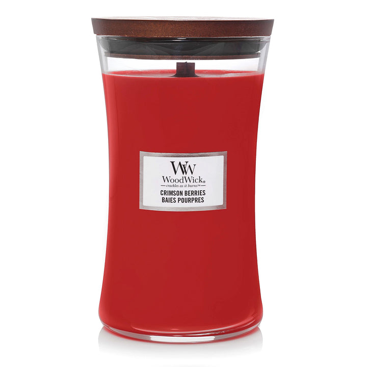 Crimson Berries Large Hourglass Wood Wick Candle