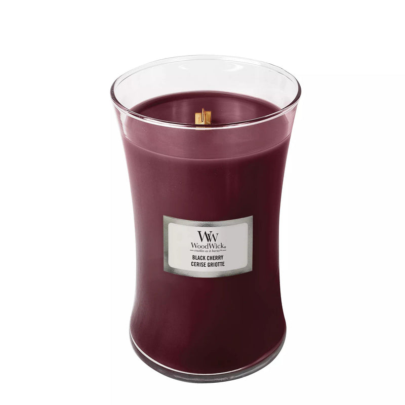 Black Cherry Large Hourglass Wood Wick Candle