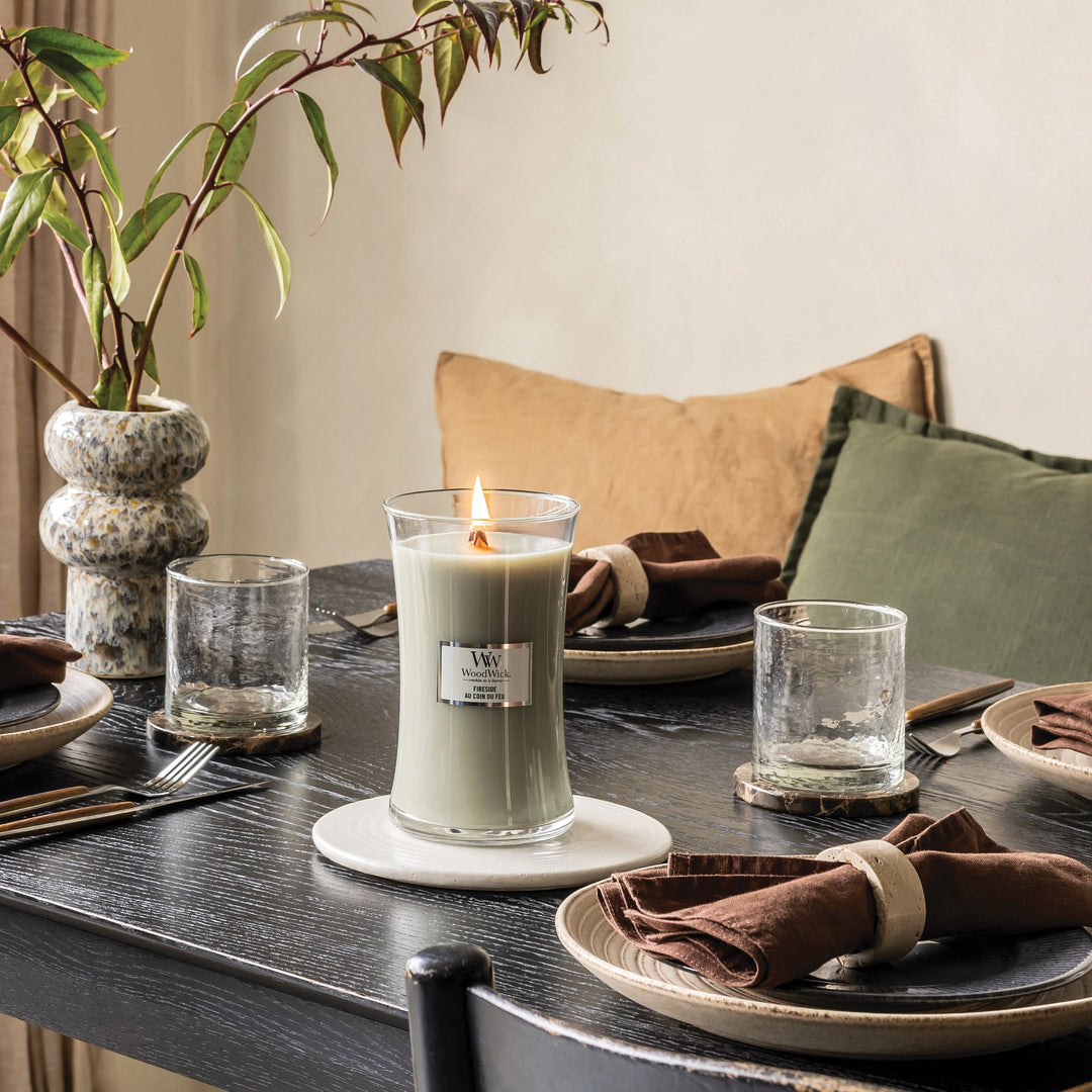 Fireside Large Hourglass Wood Wick Candle