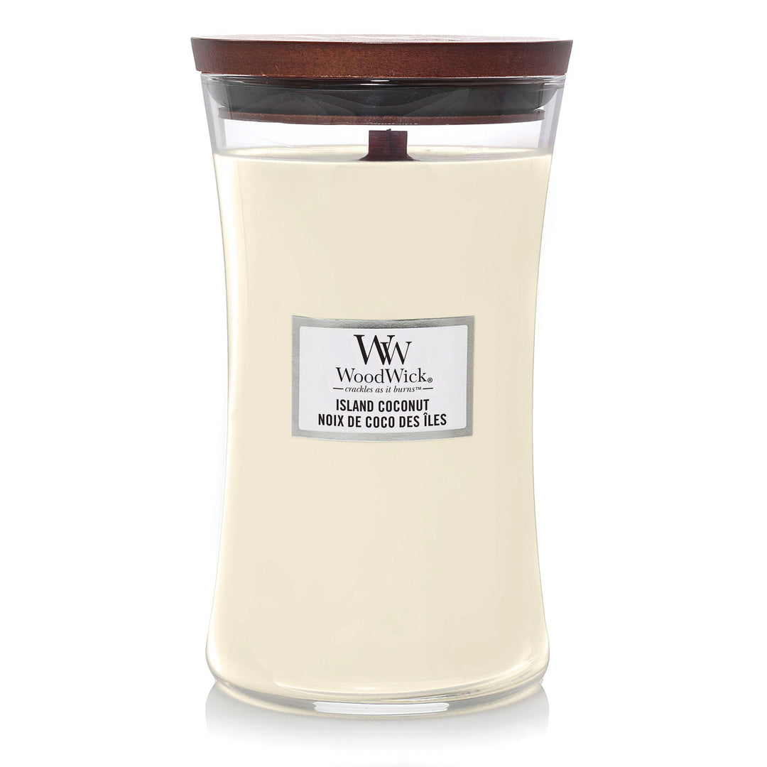 Island Coconut Large Hourglass Wood Wick Candle