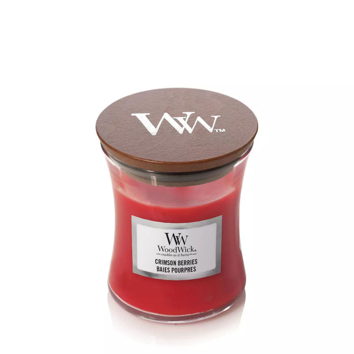 Crimson Berries Mini Hourglass Wood Wick Candle