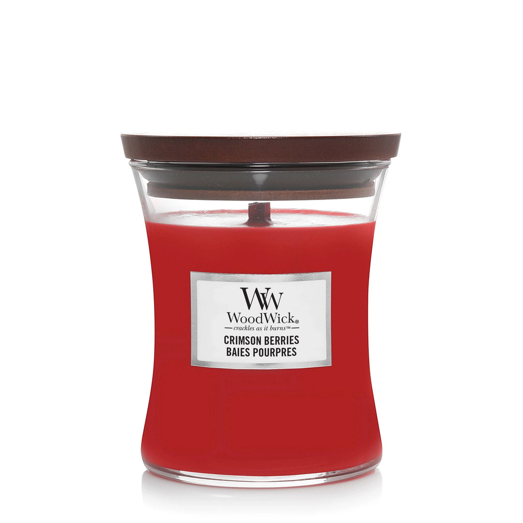 Crimson Berries Mini Hourglass Wood Wick Candle