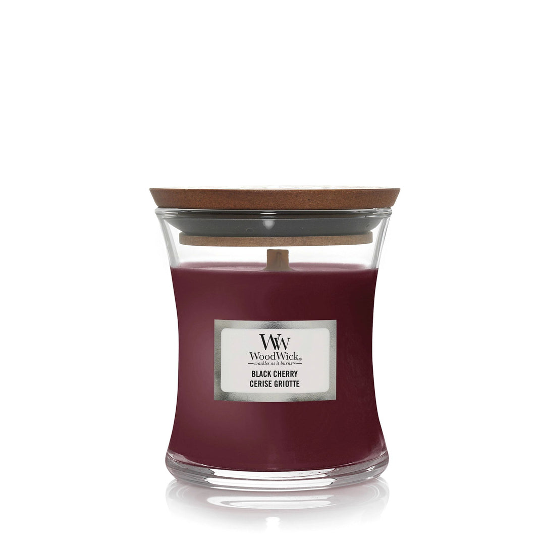 Black Cherry Mini Hourglass Wood Wick Candle