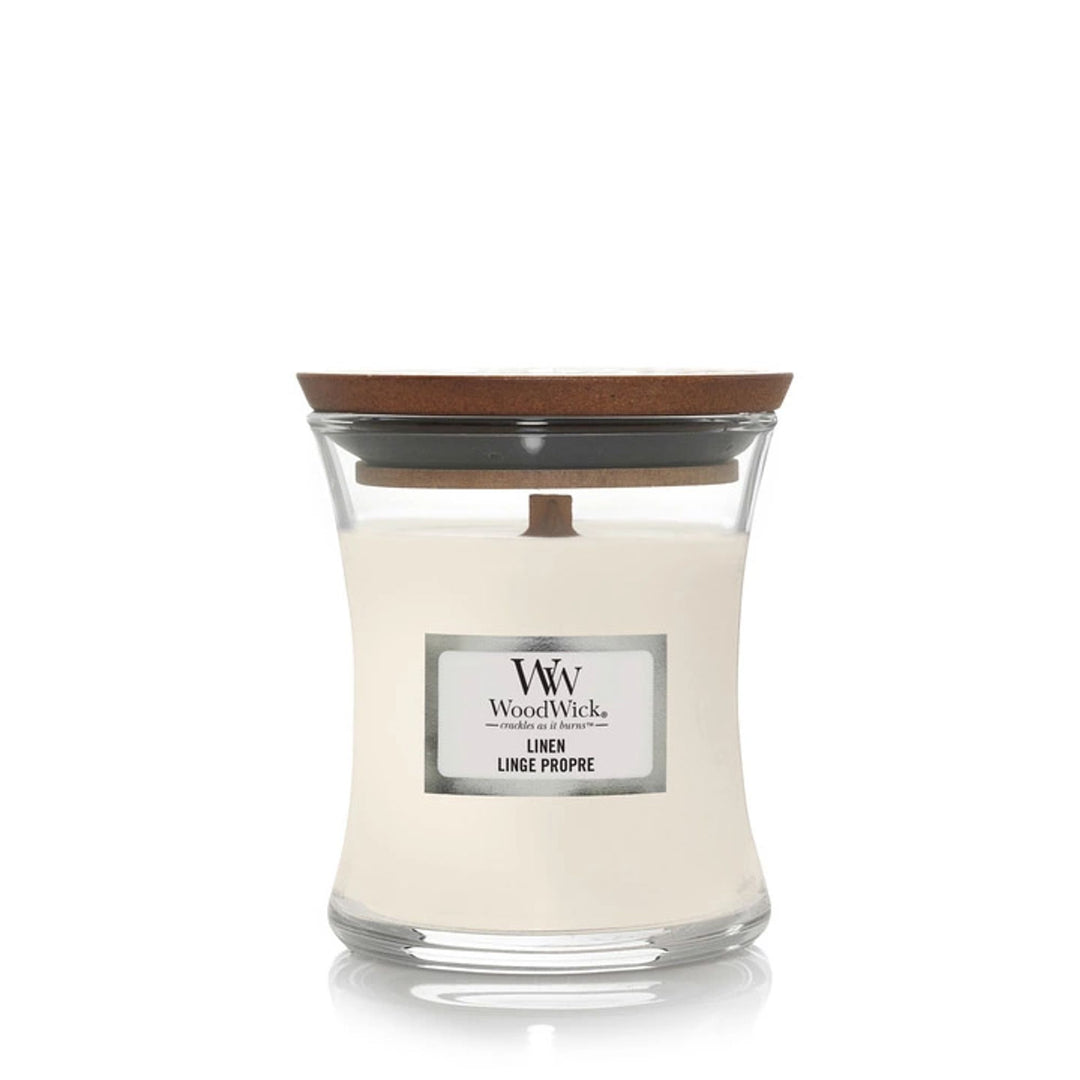 Wood Wick Candle Linen Mini Hourglass