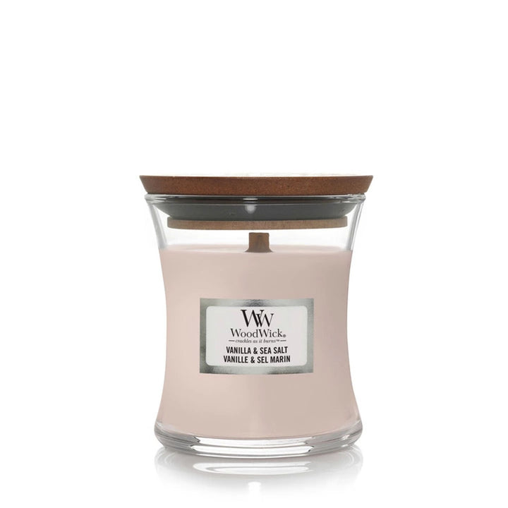 Wood Wick Candle Vanilla & Sea Salt Mini Hourglass