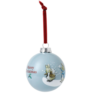 Peter & Benjamin's Snowball Fight Bauble by Beatrix Potter