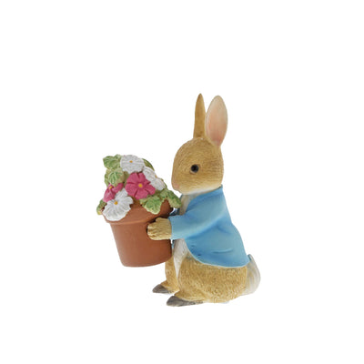 Peter Rabbit Brings Flowers Figurine by Beatrix Potter