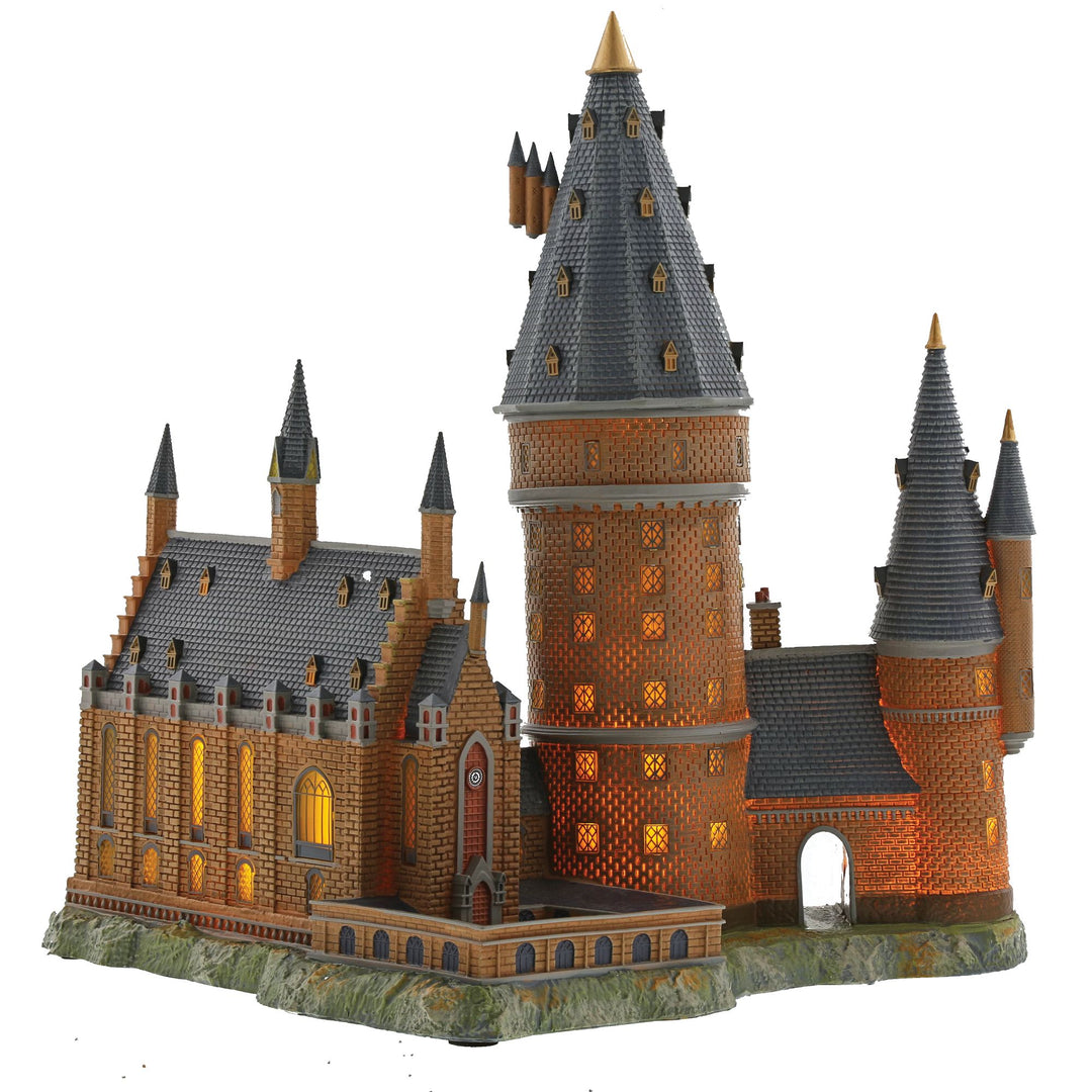 Hogwarts Great Hall and Tower Illuminated Model Building - Harry Potter Village by D56 (EU Adaptor)