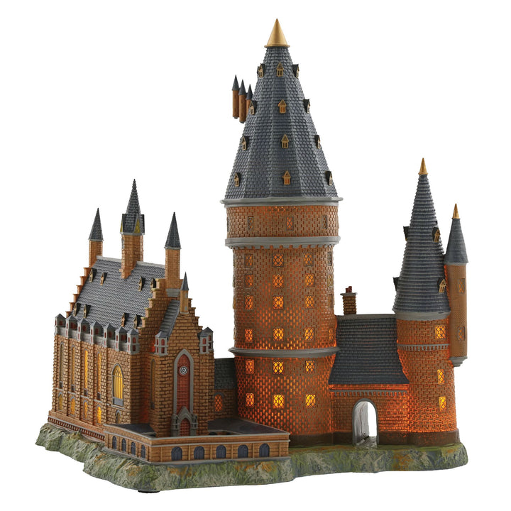 Hogwarts Great Hall and Tower Illuminated Model Building - Harry Potter Village by D56 (EU Adaptor)