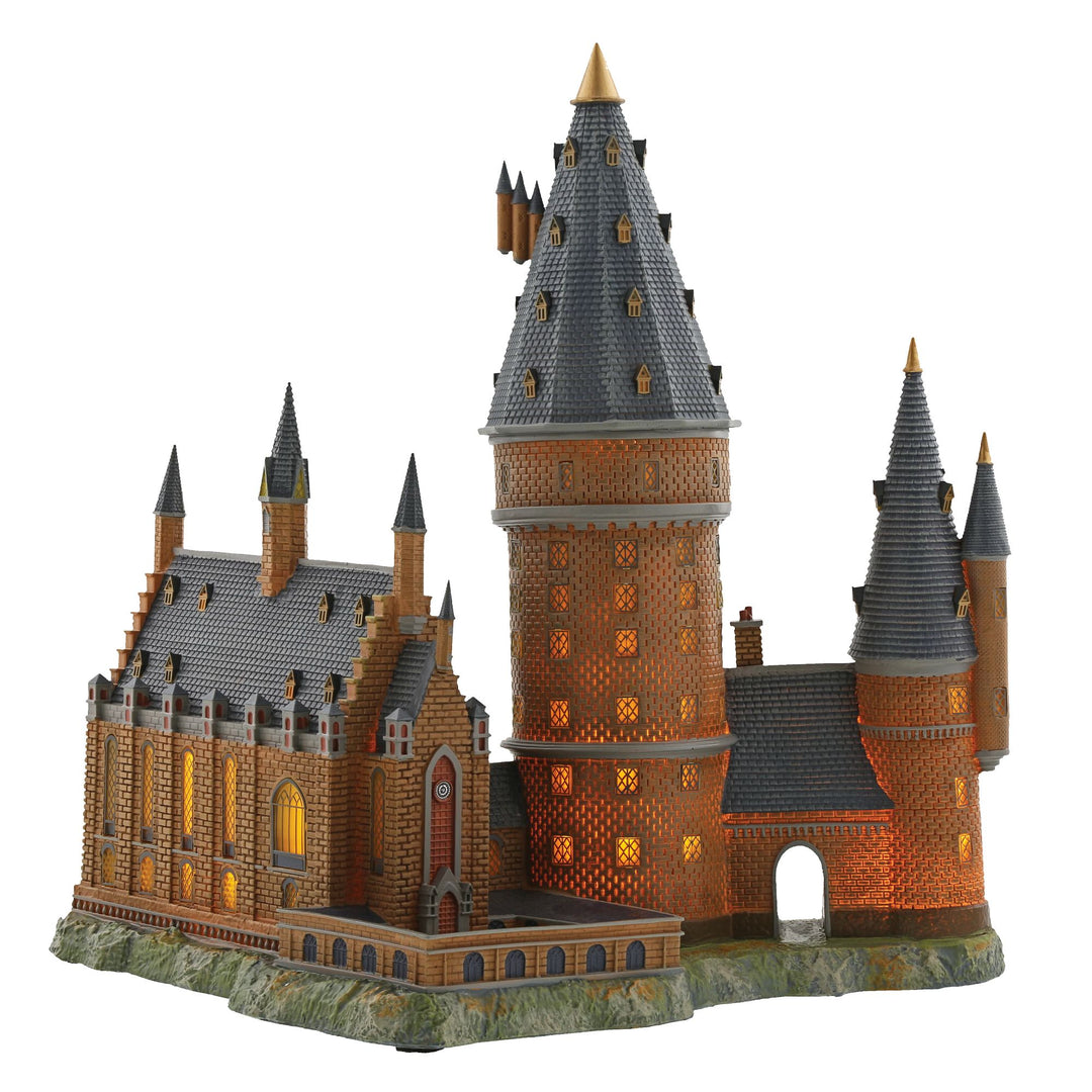 Hogwarts Great Hall and Tower Illuminated Model Building - Harry Potter Village by D56 (EU Adaptor)