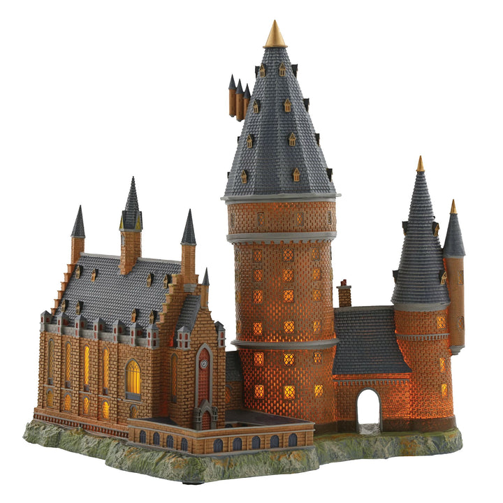 Hogwarts Great Hall and Tower Illuminated Model Building - Harry Potter Village by D56 (EU Adaptor)