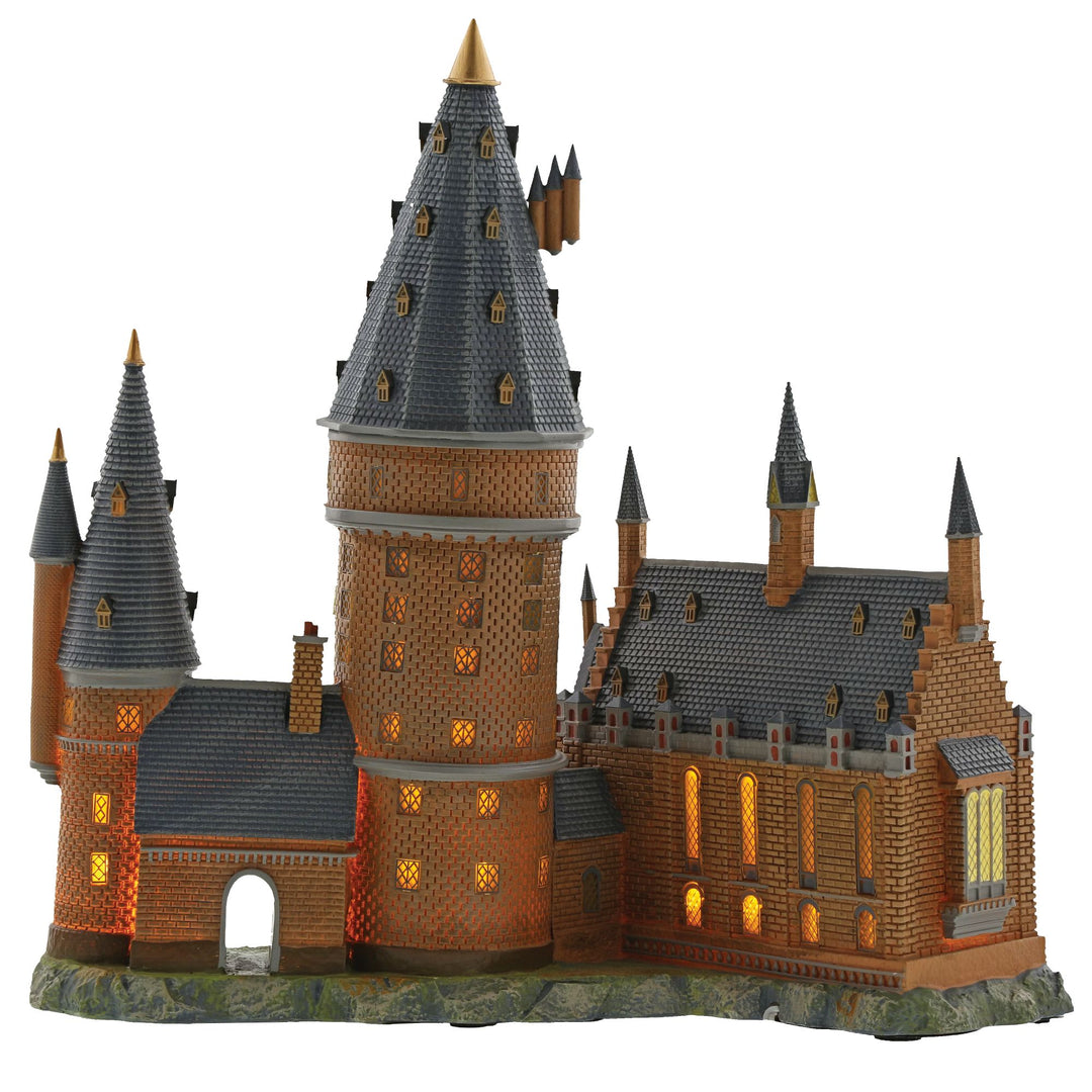 Hogwarts Great Hall and Tower Illuminated Model Building - Harry Potter Village by D56 (EU Adaptor)