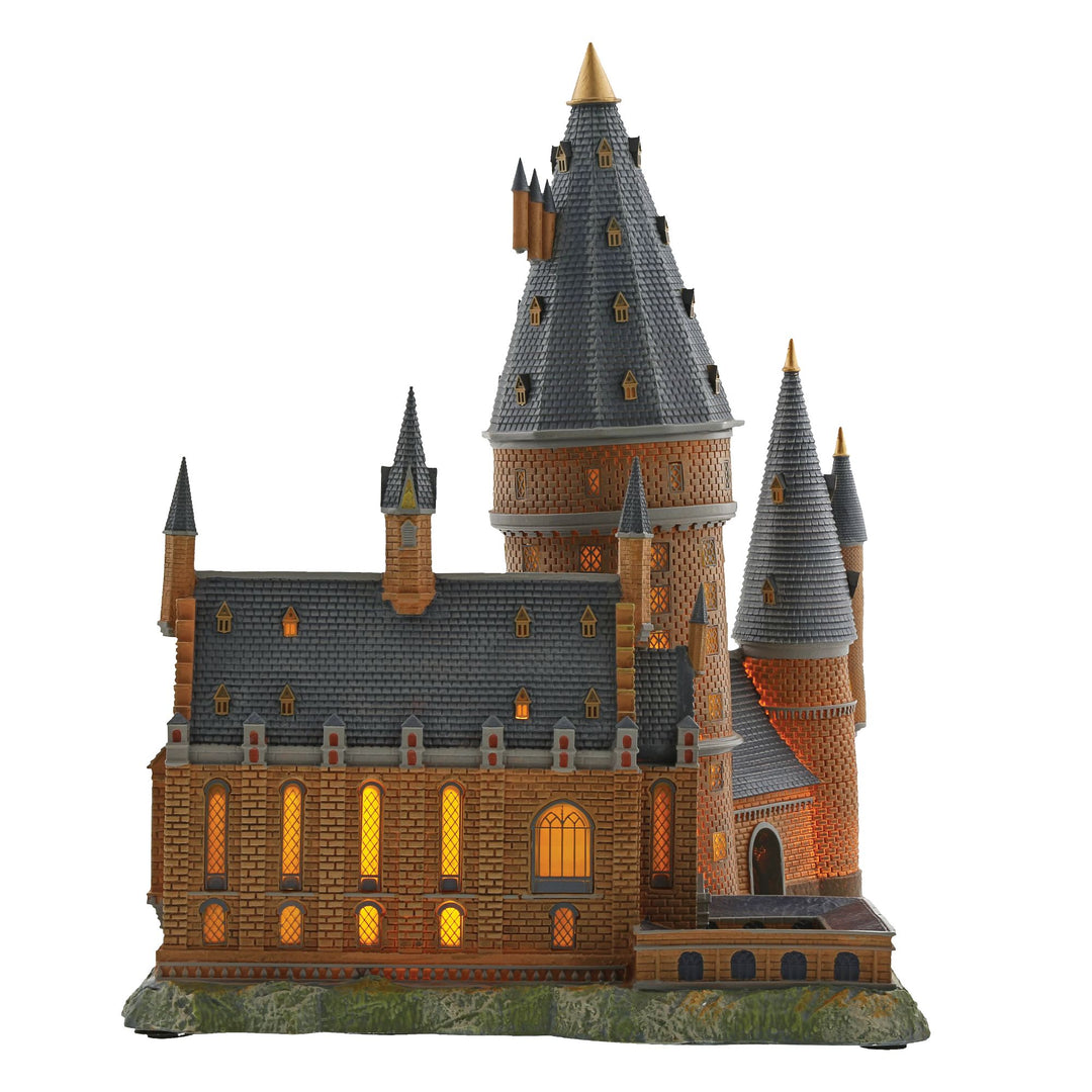 Hogwarts Great Hall and Tower Illuminated Model Building - Harry Potter Village by D56 (EU Adaptor)