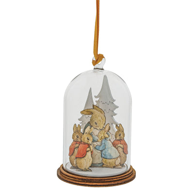 Peter Rabbit and Family at Christmas Wooden Hanging Ornament