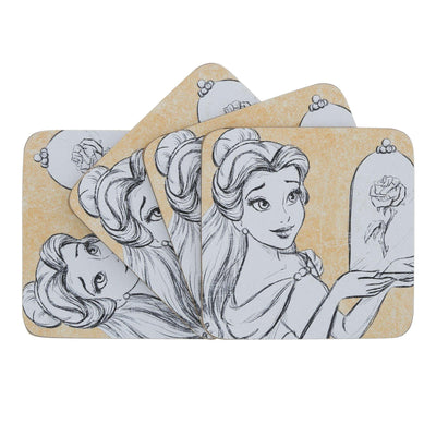 Love Blooms (Belle Coaster Set of 4) by Disney Home - Enesco Gift Shop