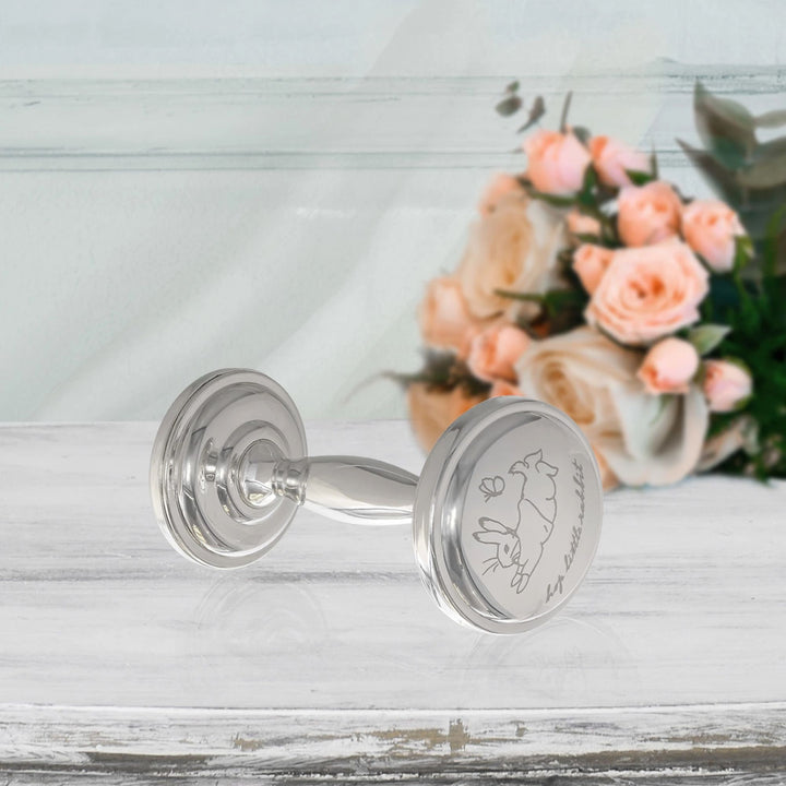 Peter Rabbit Silver Plated Baby Rattle