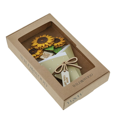 Get Well Soon 3D Flower Figurine Card Letterbox Gift