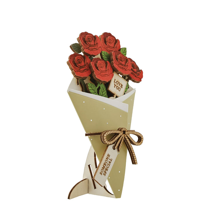 With Love 3D Flower Figurine Card Letterbox Gift