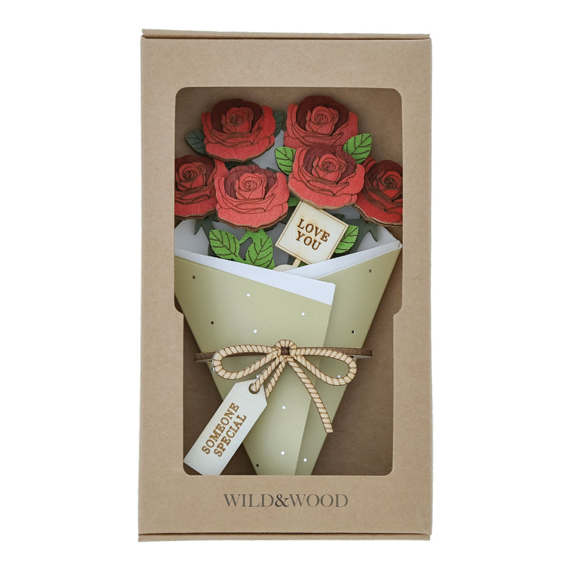 With Love 3D Flower Figurine Card Letterbox Gift