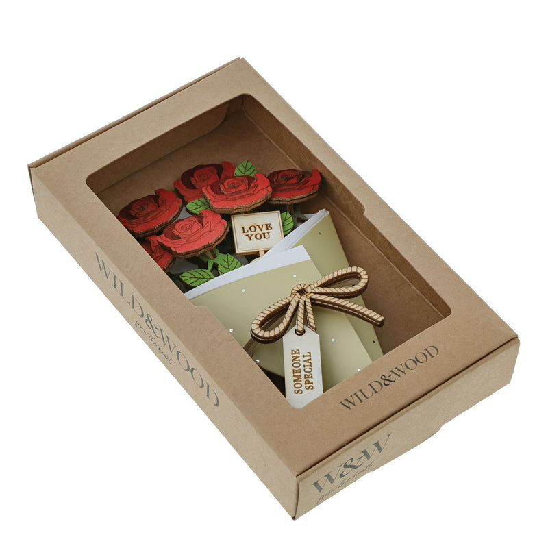With Love 3D Flower Figurine Card Letterbox Gift
