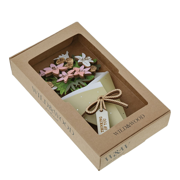 Thinking of You 3D Flower Figurine Card Letterbox Gift