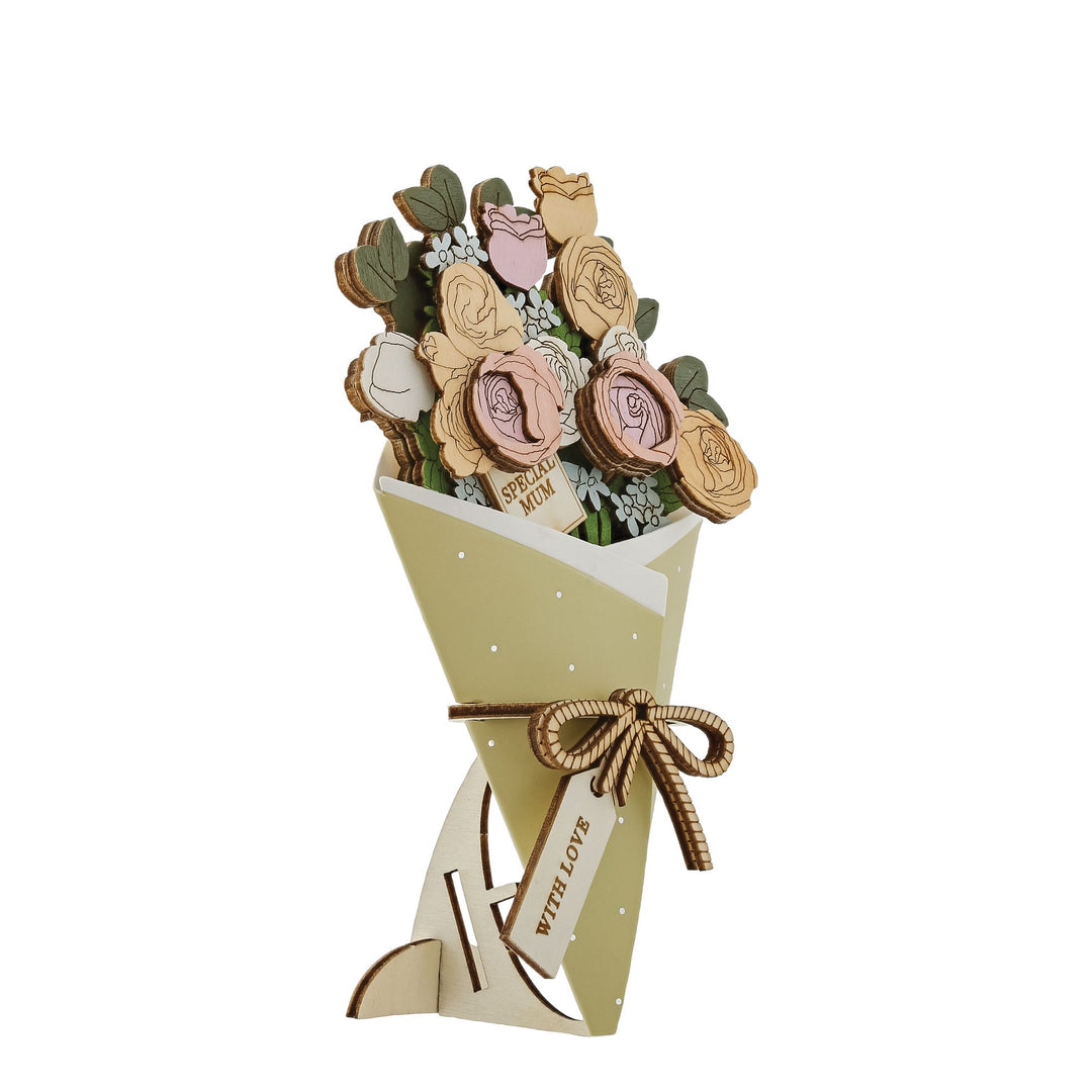 Mum 3D Flower Figurine Card Letterbox Gift