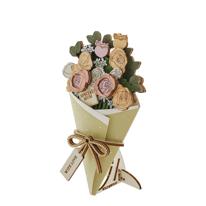 Mum 3D Flower Figurine Card Letterbox Gift